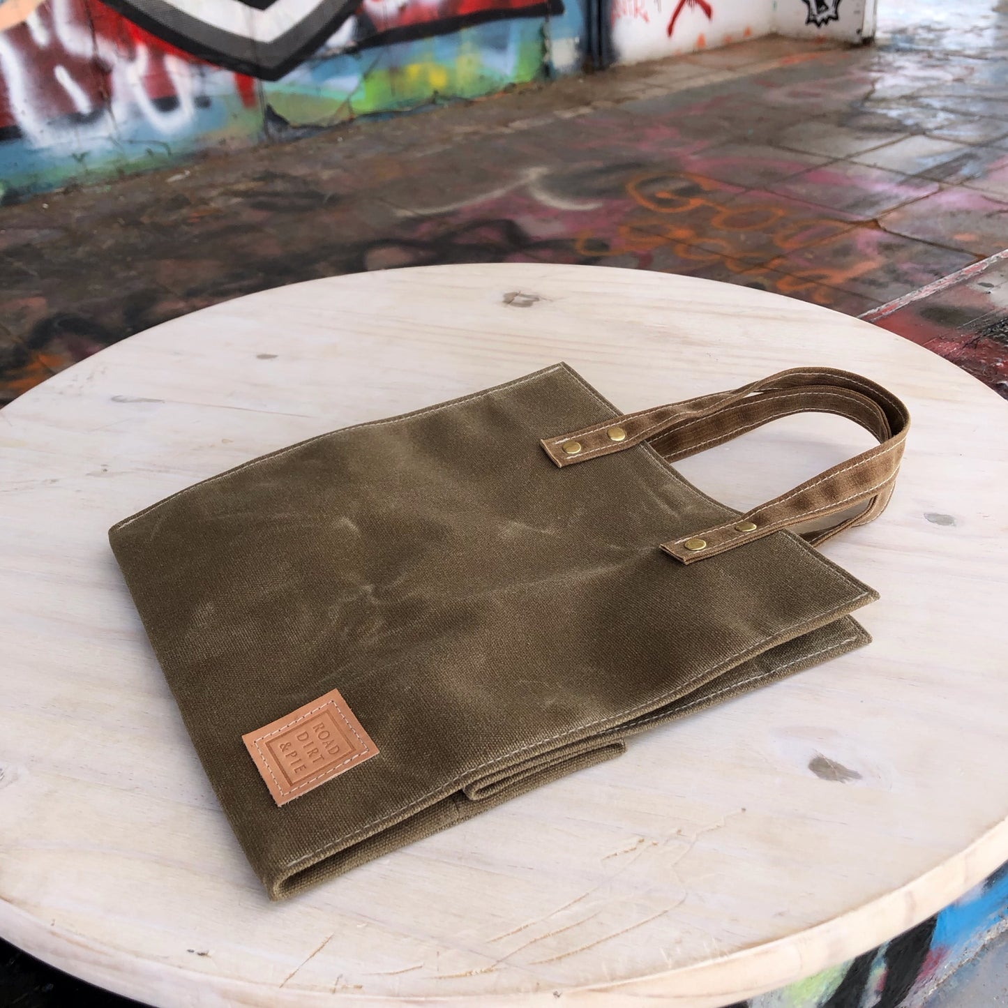 Small Waxed Canvas Tote Bag - Sage