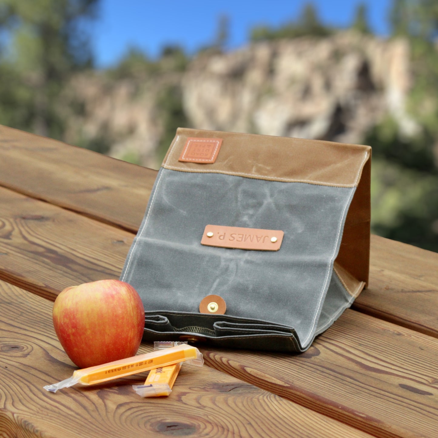 Personalized Waxed Canvas Lunch Bag