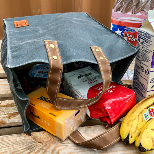 Waxed Canvas Reusable Shopping Bag - All Color Options