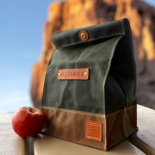 Personalized Waxed Canvas Lunch Bag