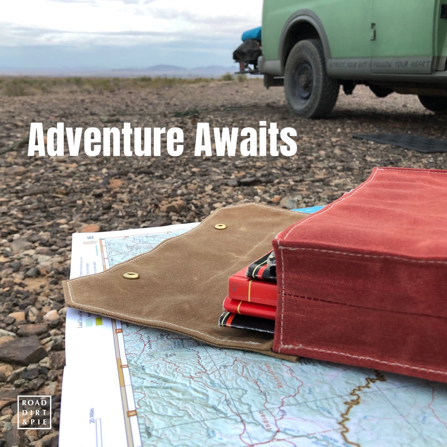 Overland Map Bag, Sequoia and Caramel Waxed Canvas