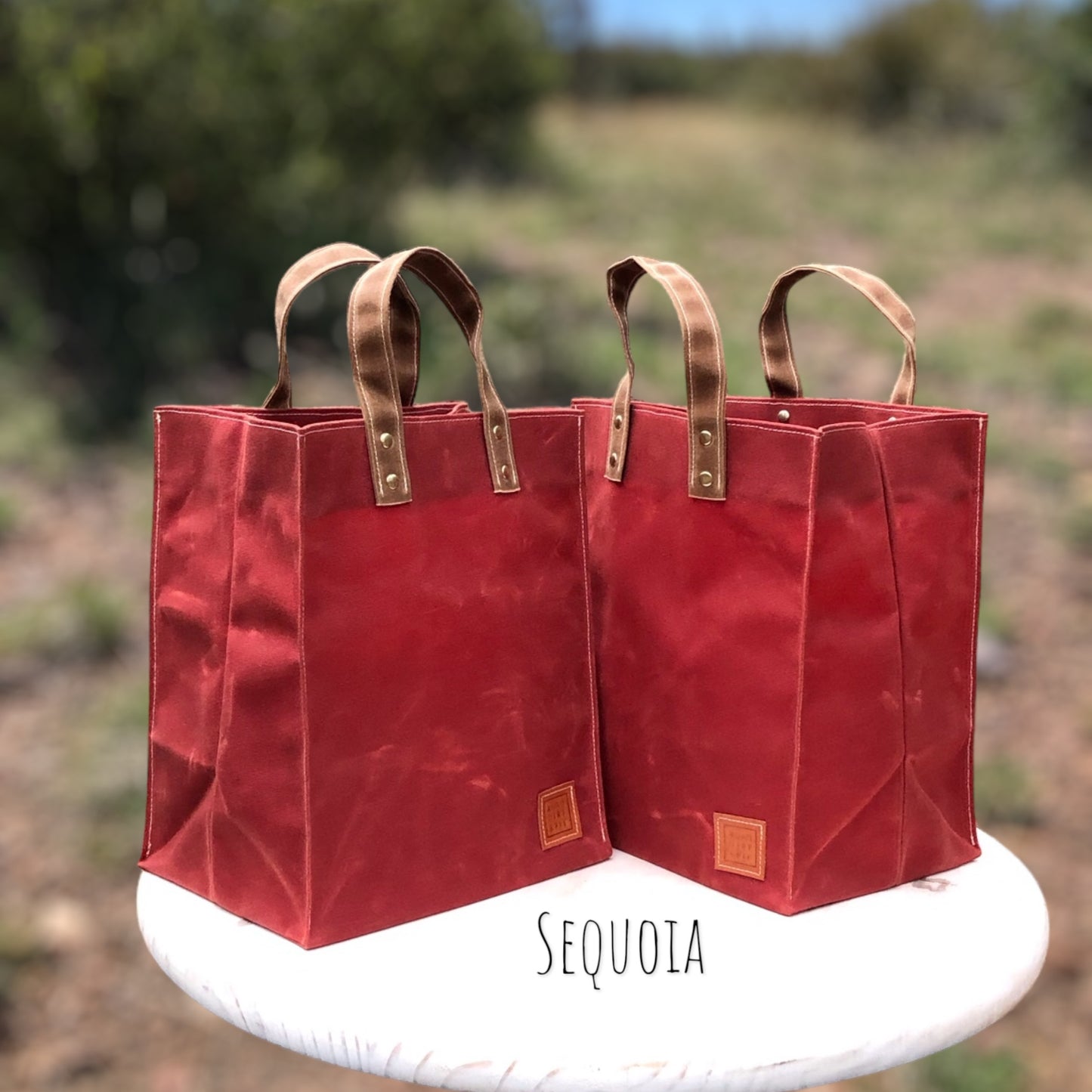 Reusable Grocery Bag or Market Tote, Sequoia Waxed Canvas