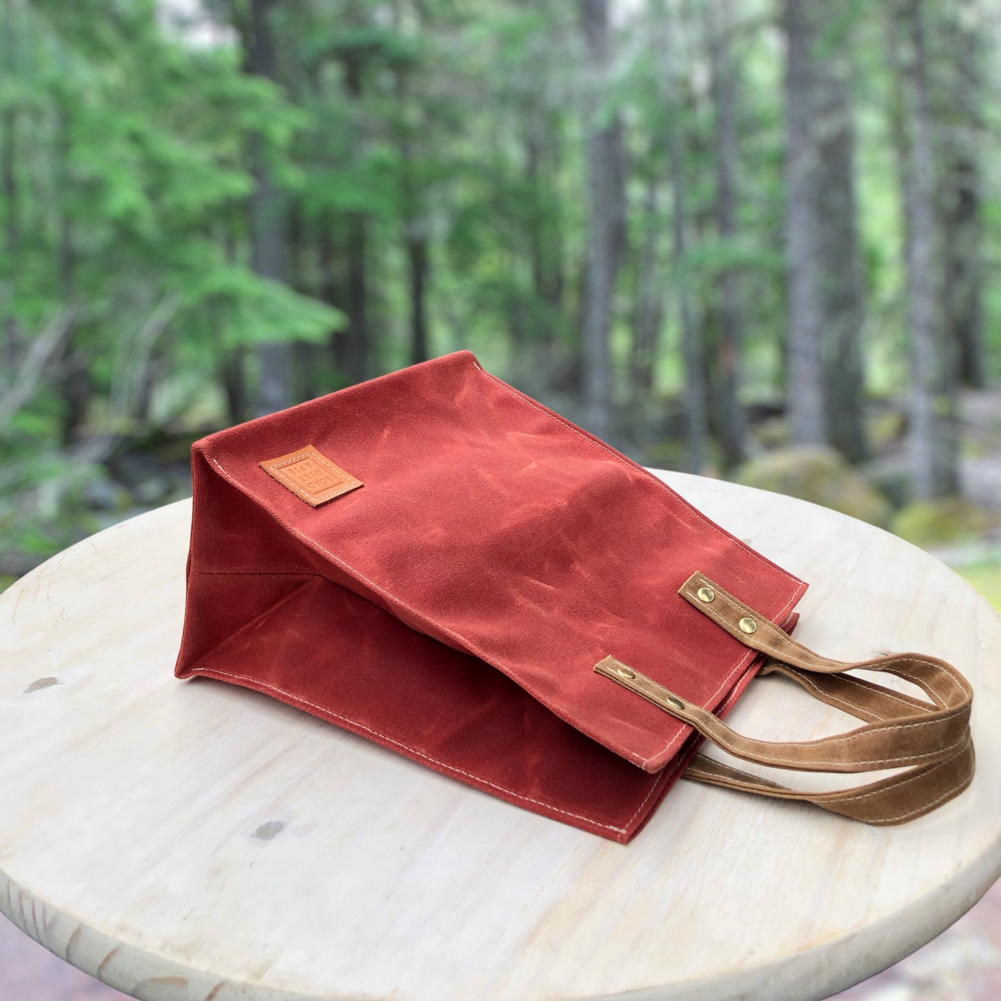 Small Waxed Canvas Tote Bag - Sequoia