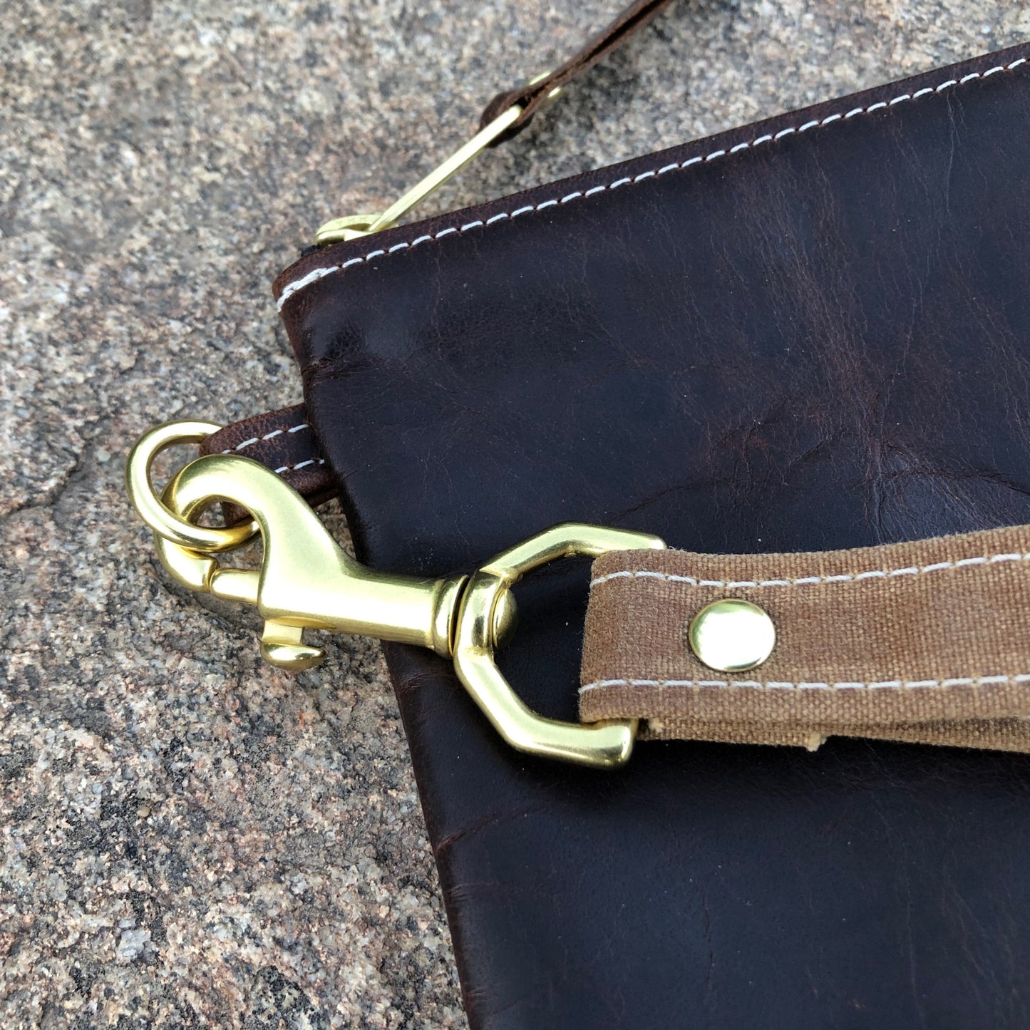 Luxury Leather Flat Zipper Pouch