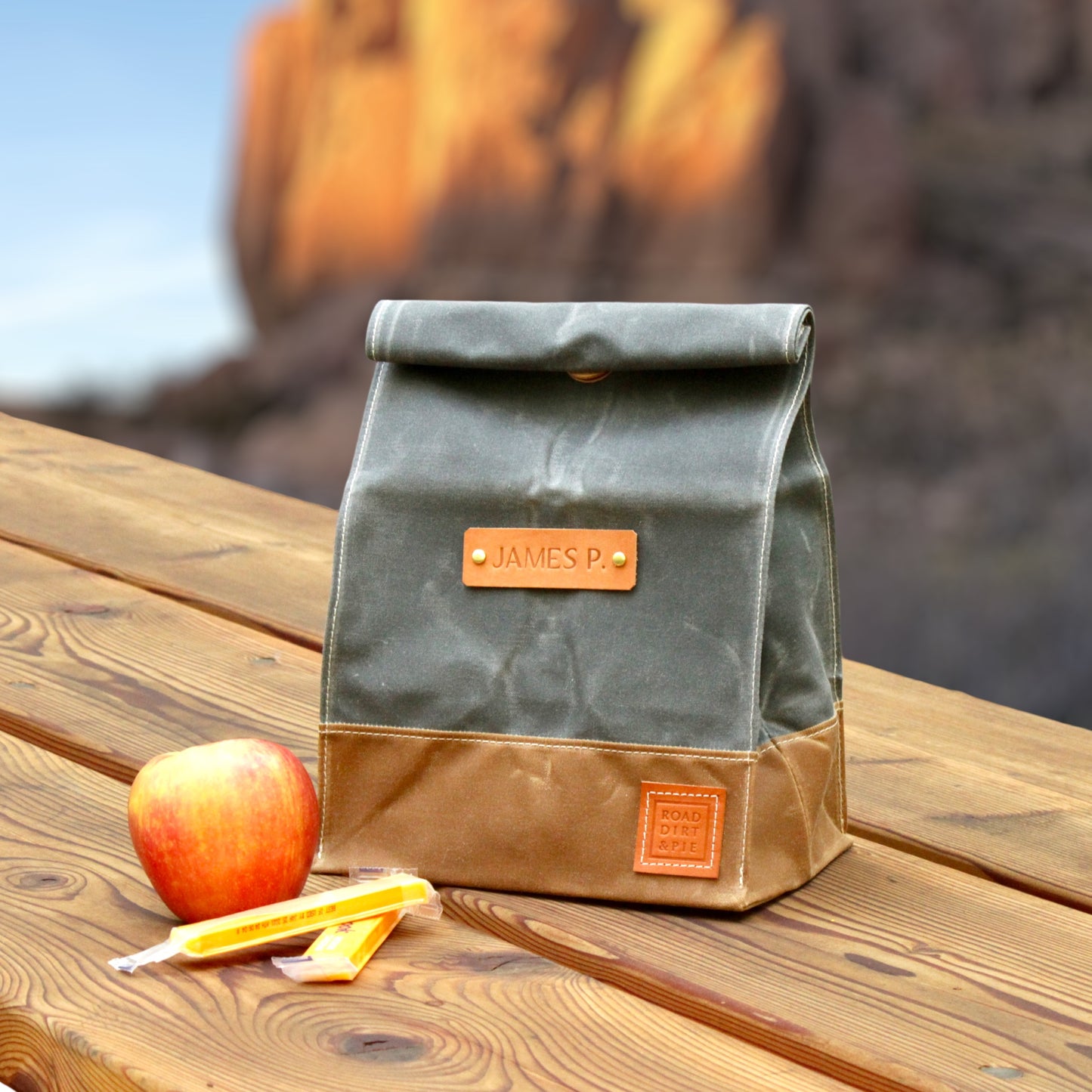 Personalized Waxed Canvas Lunch Bag